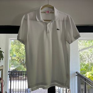 White Lacoste polo size L